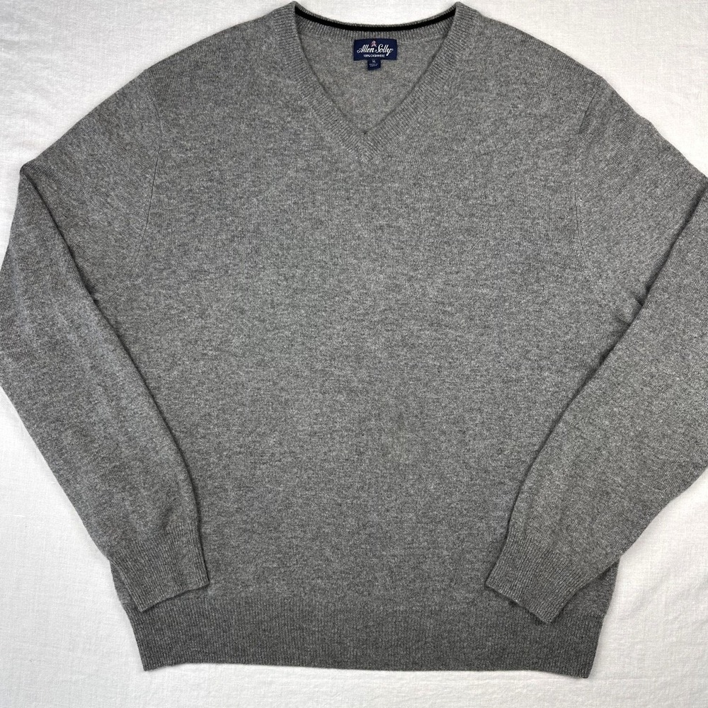 Allen Solly Sweater Mens XL Cashmere Pullover V Neck Lightweight‎ Knit Luxe